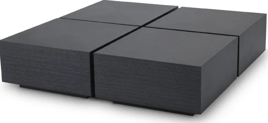 Casa Padrino Luxus Couchtisch 4er Set Anthrazitgrau 65 x 65 x H. 32,5 cm - Quadratische Massivholz Wohnzimmertische - Wohnzimmer Möbel