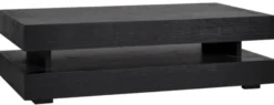 Casa Padrino Luxus Couchtisch Schwarz 150 x 80 x H. 43 cm - Rechteckiger Massivholz Wohnzimmertisch - Wohnzimmer Möbel - Luxus Möbel - Luxus Einrichtung