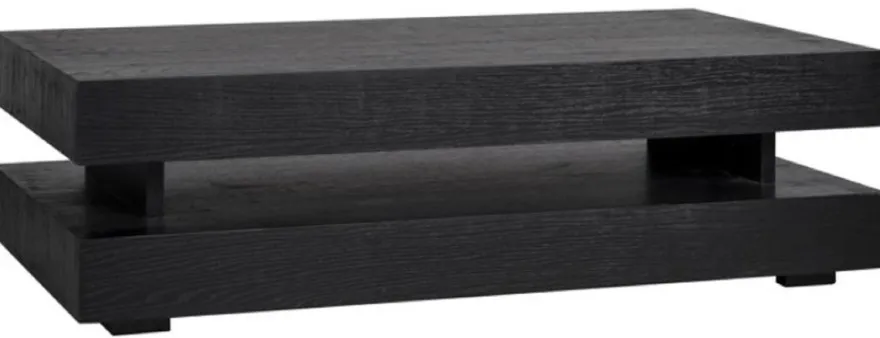 Casa Padrino Luxus Couchtisch Schwarz 150 x 80 x H. 43 cm - Rechteckiger Massivholz Wohnzimmertisch - Wohnzimmer Möbel - Luxus Möbel - Luxus Einrichtung