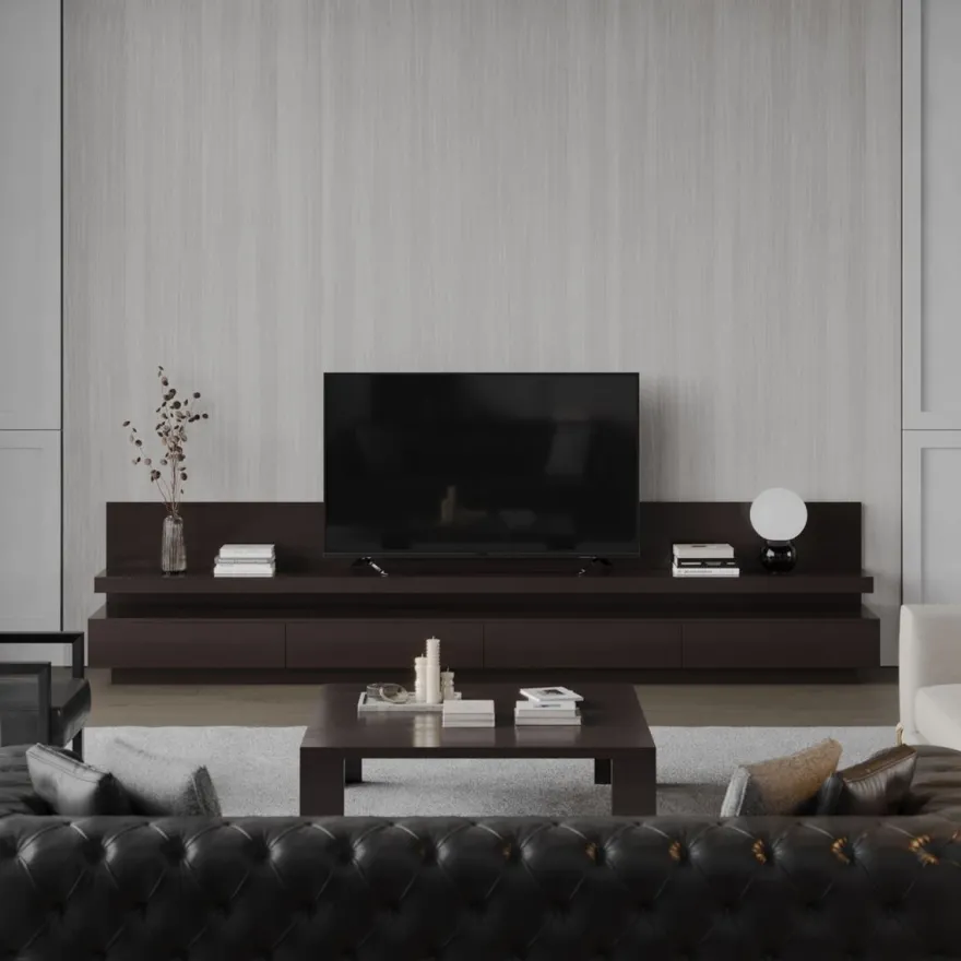 Casa Padrino Luxus Couchtisch Dunkelbraun 140 cm - Wohnzimmer & Hotel Möbel
