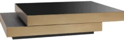 Casa Padrino Luxus Couchtisch Messingfarben / Anthrazitgrau / Schwarz 124 x 135 x H. 32 cm - Moderner Wohnzimmertisch - Wohnzimmer Möbel - Luxus Qualität