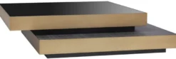Casa Padrino Luxus Couchtisch Messingfarben / Anthrazitgrau / Schwarz 124 x 135 x H. 32 cm - Moderner Wohnzimmertisch - Wohnzimmer Möbel - Luxus Qualität