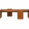 Casa Padrino Luxus Couchtisch Bernstein 155 cm - Massivholz Wohnzimmertisch - Wohnzimmer Möbel - Luxus Möbel