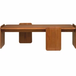 Casa Padrino Luxus Couchtisch Bernstein 155 cm - Massivholz Wohnzimmertisch - Wohnzimmer Möbel - Luxus Möbel