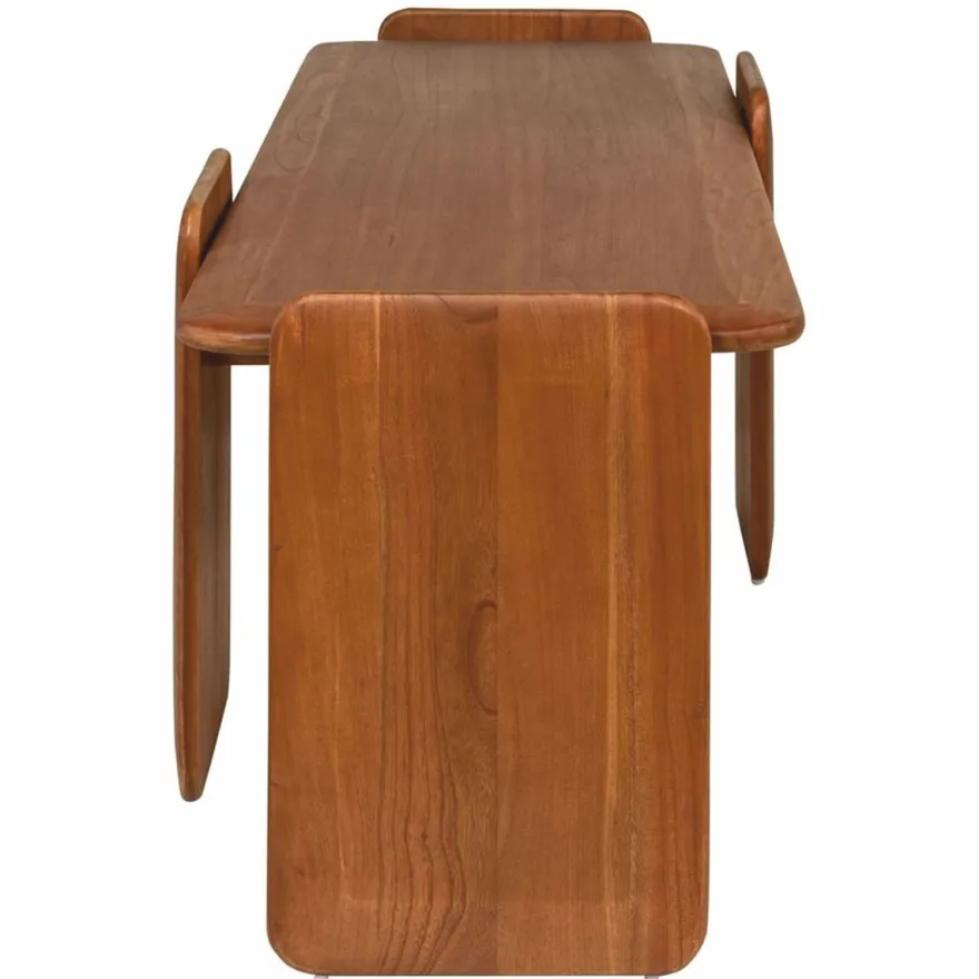 Casa Padrino Luxus Couchtisch Bernstein 155 cm - Massivholz Wohnzimmertisch - Wohnzimmer Möbel - Luxus Möbel