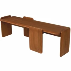 Casa Padrino Luxus Couchtisch Bernstein 155 cm - Massivholz Wohnzimmertisch - Wohnzimmer Möbel - Luxus Möbel