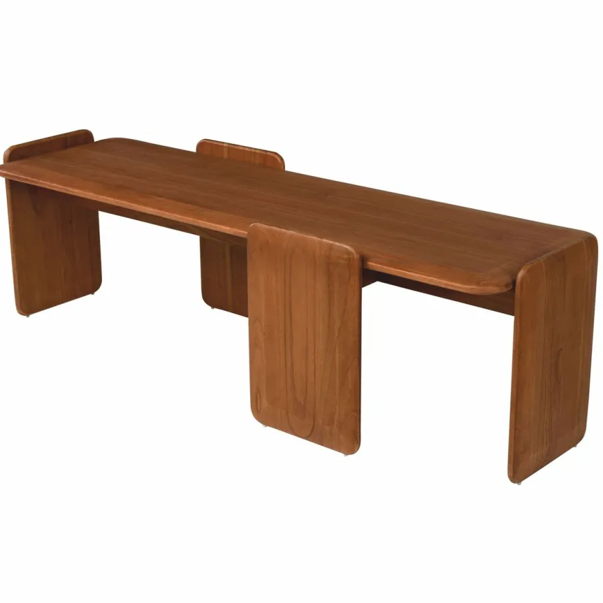 Casa Padrino Luxus Couchtisch Bernstein 155 cm - Massivholz Wohnzimmertisch - Wohnzimmer Möbel - Luxus Möbel