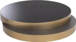 Casa Padrino Luxus Couchtisch Messing / Schwarz / Schwarzgrau 140 x 120 x H. 28,5 cm - Moderner Wohnzimmertisch - Wohnzimmer Möbel - Luxus Qualität