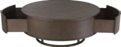 Casa Padrino Luxus Couchtisch Bronze Ø 100 x H. 40,5 cm - Runder Wohnzimmertisch mit 2 Schubladen - Luxus Wohnzimmermöbel
