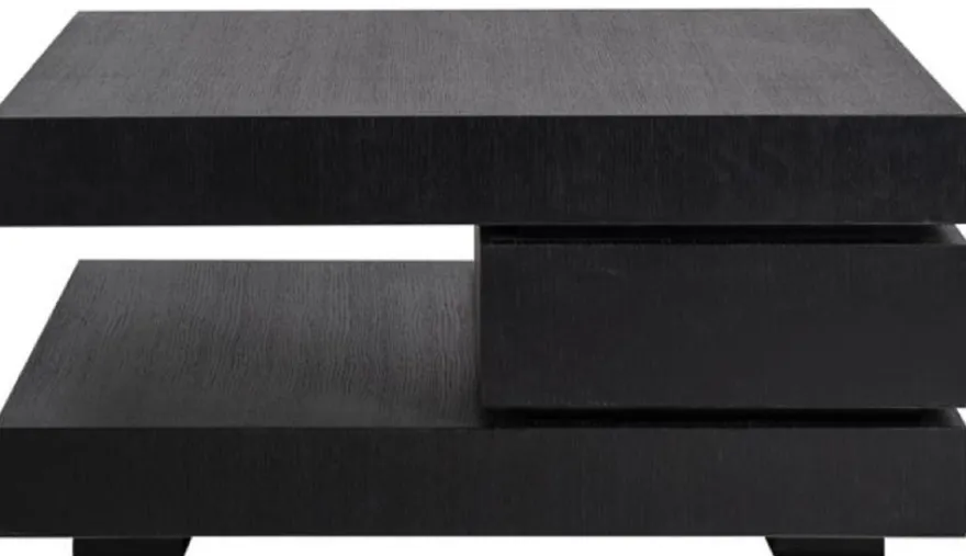 Casa Padrino Luxus Couchtisch Schwarz 90 x 90 x H. 42 cm - Quadratischer Massivholz Wohnzimmertisch - Wohnzimmer Möbel - Luxus Möbel - Luxus Einrichtung