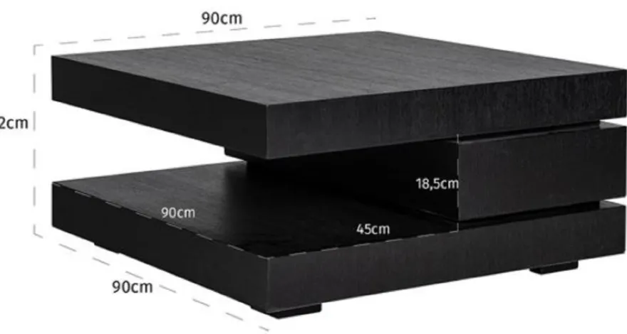 Casa Padrino Luxus Couchtisch Schwarz 90 x 90 x H. 42 cm - Quadratischer Massivholz Wohnzimmertisch - Wohnzimmer Möbel - Luxus Möbel - Luxus Einrichtung