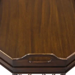 Casa Padrino Luxus Couchtisch / Serviertisch Dunkelbraun 66 x 41 x H. 62 cm - Mahagoni Wohnzimmertisch mit abnehmbarem Tablett