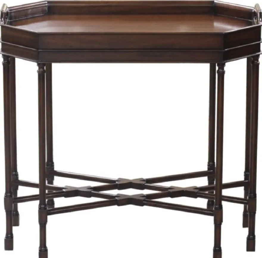 Casa Padrino Luxus Couchtisch / Serviertisch Dunkelbraun 66 x 41 x H. 62 cm - Mahagoni Wohnzimmertisch mit abnehmbarem Tablett