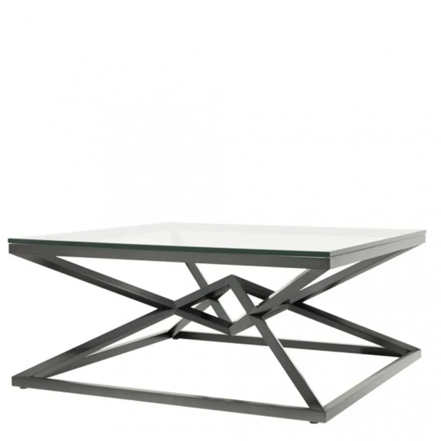 Casa Padrino Luxus Couchtisch aus Edelstahl in Bronze Finish 100 x 100 x H. 45 cm - Quadratischer Wohnzimmertisch