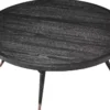 Casa Padrino Luxus Couchtisch Schwarzgrau / Antik Messing Ø 100 x H. 38,5 cm - Runder Massivholz Wohnzimmertisch - Luxus Wohnzimmer Möbel