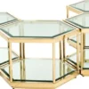 Casa Padrino Luxus Couchtisch / Wohnzimmertisch 4er Set Gold 60 x 52 x H. 36 cm - Wohnzimmermöbel