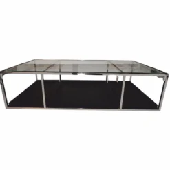 Casa Padrino Luxus Couchtisch Silber / Schwarz 160 cm - Wohnzimmer Möbel