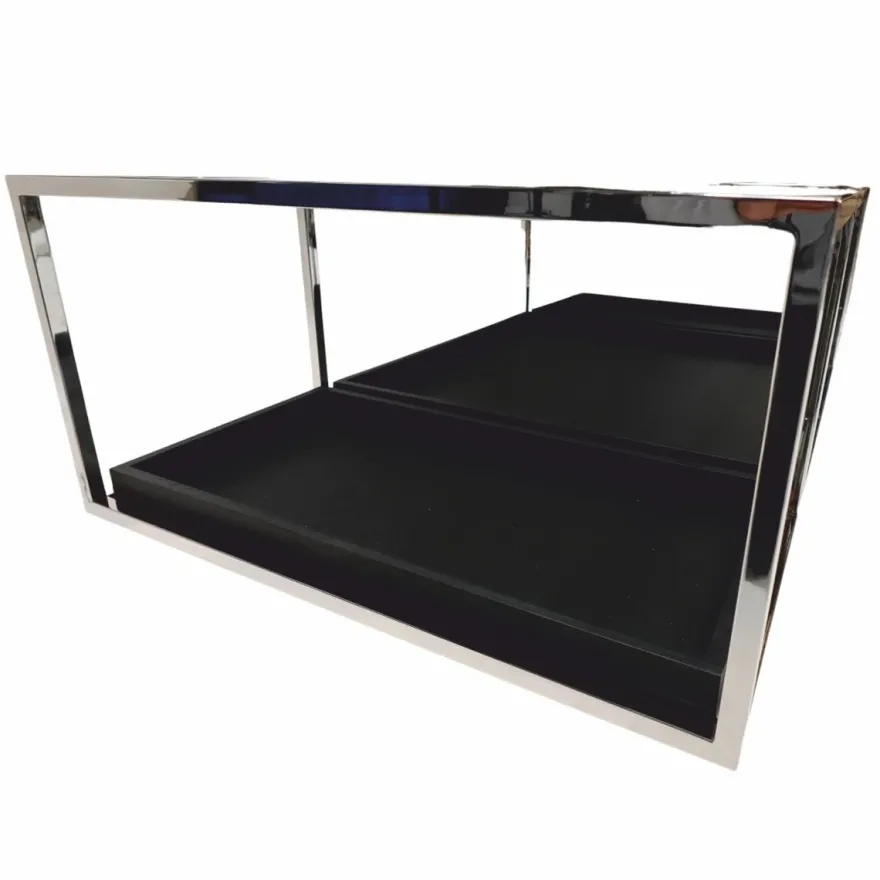 Casa Padrino Luxus Couchtisch Silber / Schwarz 160 cm - Wohnzimmer Möbel