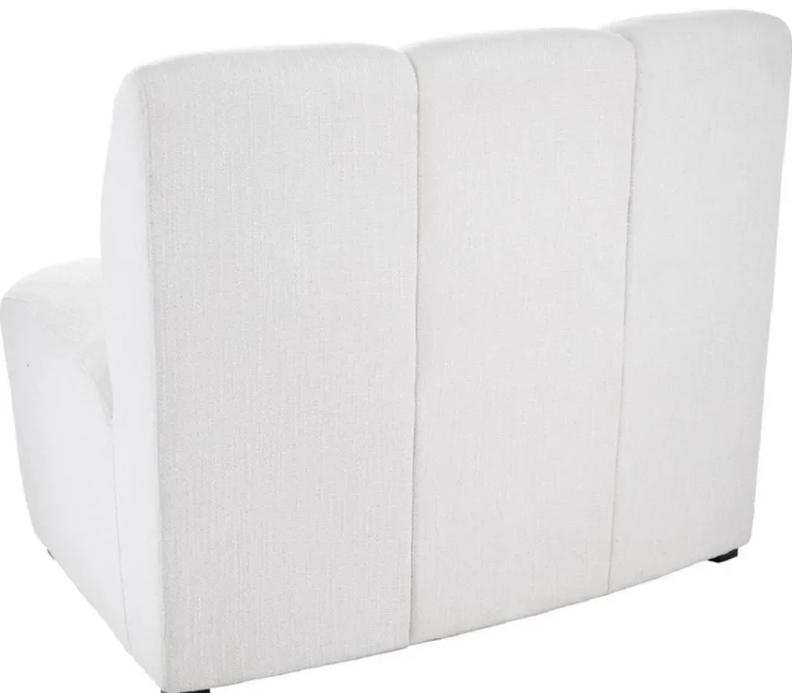 Casa Padrino Luxus Couch Weiß / Schwarz 109 x 95 x H. 83,5 cm - Gebogenes & Erweiterbares Luxus Wohnzimmer Sofa