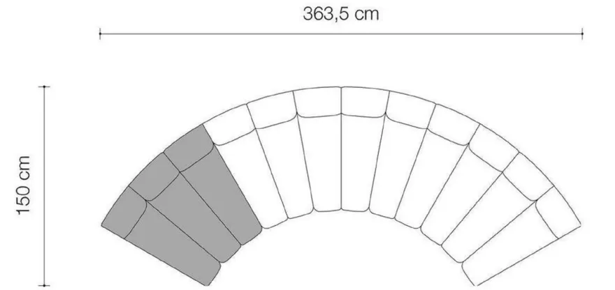 Casa Padrino Luxus Couch Weiß / Schwarz 109 x 95 x H. 83,5 cm - Gebogenes & Erweiterbares Luxus Wohnzimmer Sofa