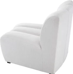 Casa Padrino Luxus Couch Weiß / Schwarz 109 x 95 x H. 83,5 cm - Gebogenes & Erweiterbares Luxus Wohnzimmer Sofa