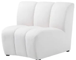 Casa Padrino Luxus Couch Weiß / Schwarz 109 x 95 x H. 83,5 cm - Gebogenes & Erweiterbares Luxus Wohnzimmer Sofa