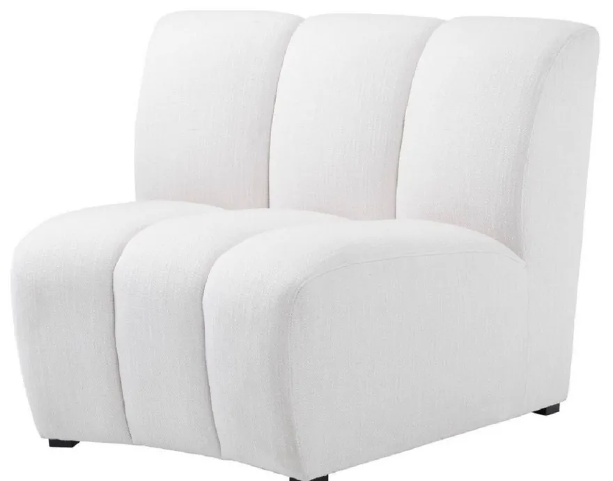 Casa Padrino Luxus Couch Weiß / Schwarz 109 x 95 x H. 83,5 cm - Gebogenes & Erweiterbares Luxus Wohnzimmer Sofa
