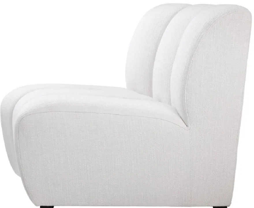 Casa Padrino Luxus Couch Weiß / Schwarz 109 x 95 x H. 83,5 cm - Gebogenes & Erweiterbares Luxus Wohnzimmer Sofa