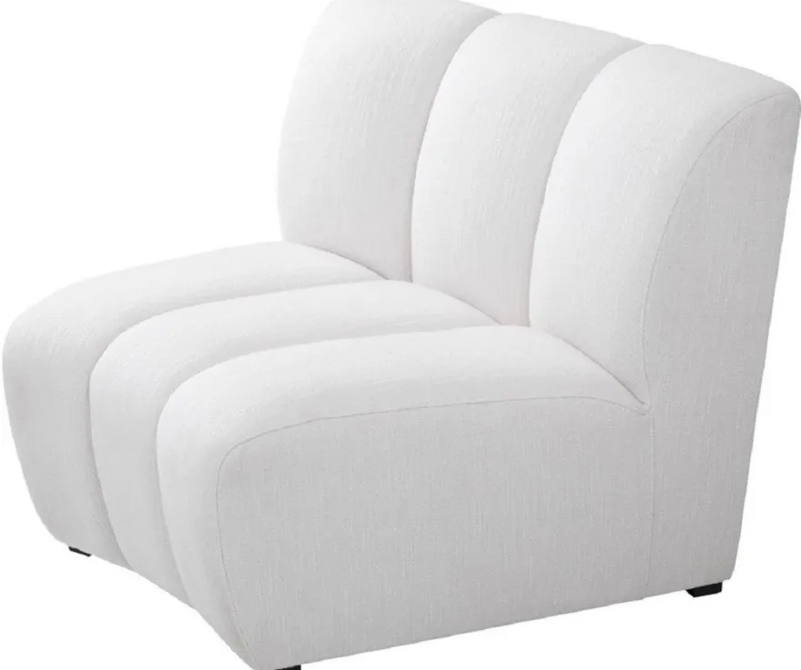 Casa Padrino Luxus Couch Weiß / Schwarz 109 x 95 x H. 83,5 cm - Gebogenes & Erweiterbares Luxus Wohnzimmer Sofa