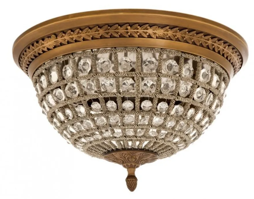 Casa Padrino Luxus Deckenleuchte Messing Durchmesser 45 x H 37 cm Antik Stil - Möbel Lüster Deckenlampe