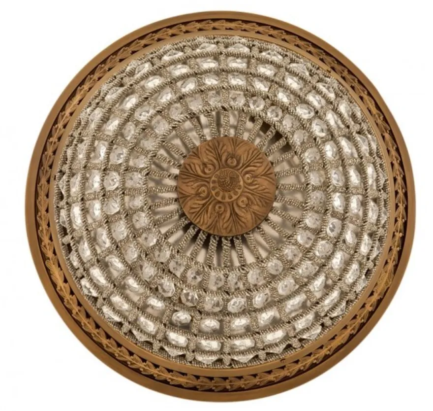 Casa Padrino Luxus Deckenleuchte Messing Durchmesser 45 x H 37 cm Antik Stil - Möbel Lüster Deckenlampe