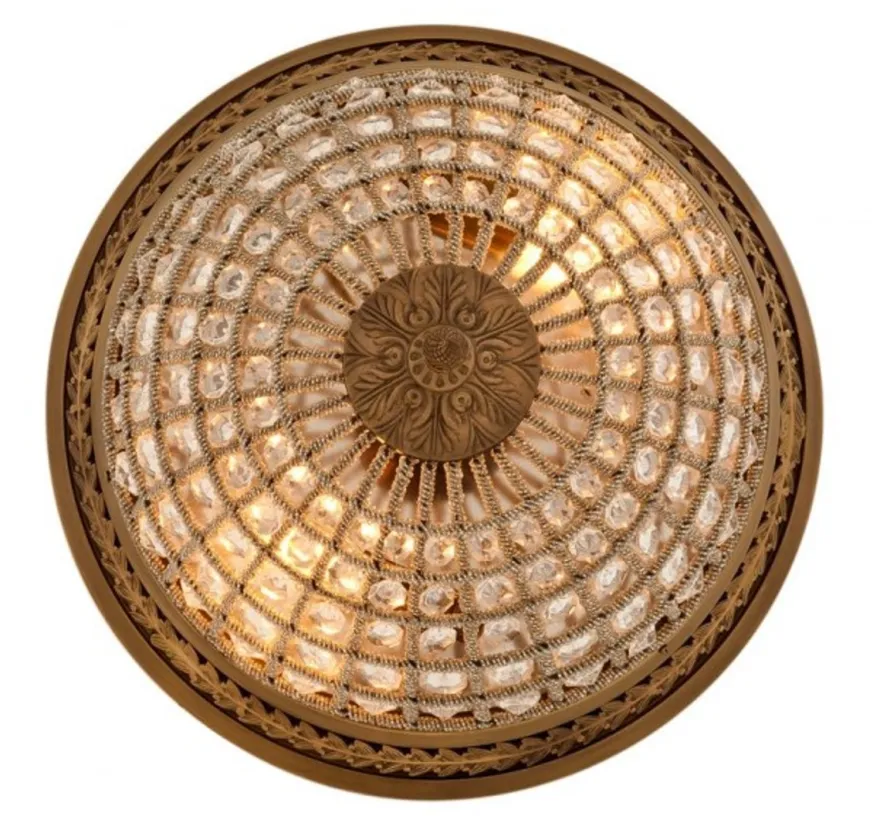 Casa Padrino Luxus Deckenleuchte Messing Durchmesser 45 x H 37 cm Antik Stil - Möbel Lüster Deckenlampe