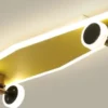 Casa Padrino Luxus Deckenleuchte in Skateboard Form Gold 60 x 20 cm - LED Skateboard Deckenlampe - Skateboard Deckenleuchten - Luxus Deckenleuchten - Luxus Interior