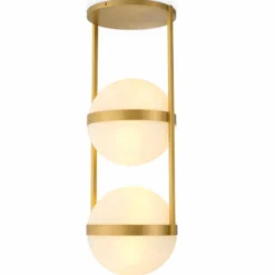Casa Padrino Luxus Deckenleuchte Antik Messing / Weiß H. 105 cm - Luxus Leuchten