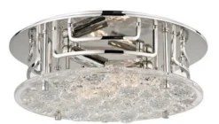 Casa Padrino Luxus Deckenleuchte Silber Ø 28,6 x H. 9,5 cm - Runde Deckenlampe mit handgefertigtem Glas - Luxus Qualität