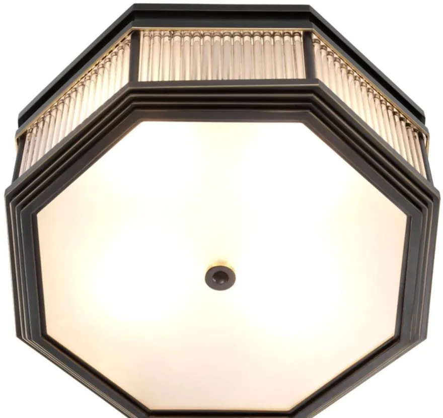 Casa Padrino Luxus Deckenleuchte Bronze 40,5 x 40,5 x H. 18 cm - Luxus Kollektion