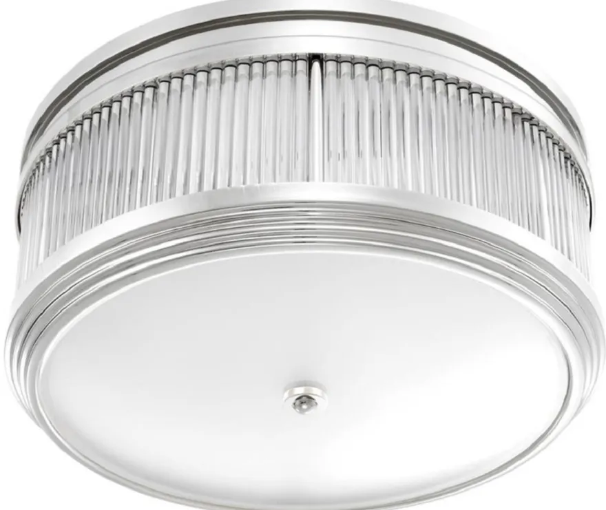 Casa Padrino Luxus Deckenleuchte Silber Ø 40,5 x H. 18,5 cm - Runde Deckenlampe