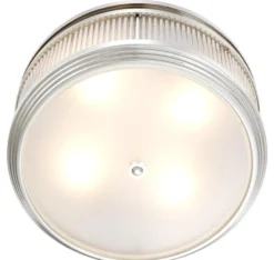 Casa Padrino Luxus Deckenleuchte Silber Ø 40,5 x H. 18,5 cm - Runde Deckenlampe
