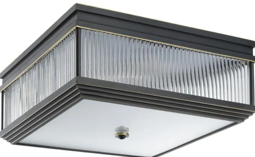 Casa Padrino Luxus Deckenleuchte Bronze 40,5 x 40,5 x H. 18,5 cm - Luxus Qualität