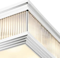 Casa Padrino Luxus Deckenleuchte Silber 40,5 x 40,5 x H. 18,5 cm - Luxus Qualität