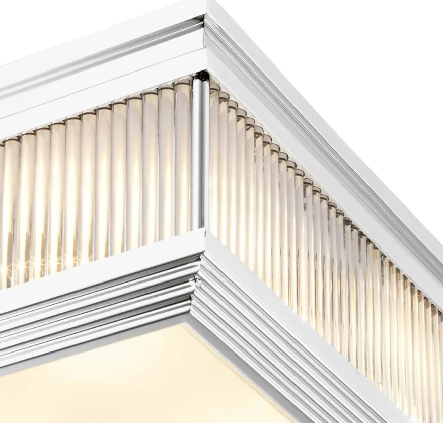 Casa Padrino Luxus Deckenleuchte Silber 40,5 x 40,5 x H. 18,5 cm - Luxus Qualität