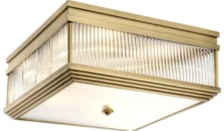Casa Padrino Luxus Deckenleuchte Antik Messingfarben 40,5 x 40,5 x H. 18,5 cm - Luxus Qualität