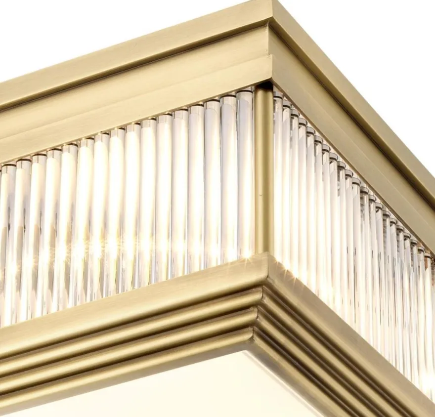 Casa Padrino Luxus Deckenleuchte Antik Messingfarben 40,5 x 40,5 x H. 18,5 cm - Luxus Qualität
