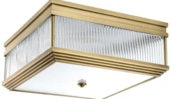 Casa Padrino Luxus Deckenleuchte Antik Messingfarben 40,5 x 40,5 x H. 18,5 cm - Luxus Qualität