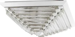 Casa Padrino Luxus Deckenleuchte mit Kristallglas Silber 49 x 49 x H. 21 cm - Luxus Qualität