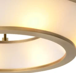 Casa Padrino Luxus Deckenleuchte Antik Messing / Weiß Ø 61 x H. 21,5 cm - Runde Deckenlampe mit Glas Lampenschirmen - Luxus Qualität