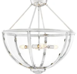 Casa Padrino Luxus Deckenleuchte Silber Ø 60 x H. 55 cm - Hotel & Restaurant Deckenlampe