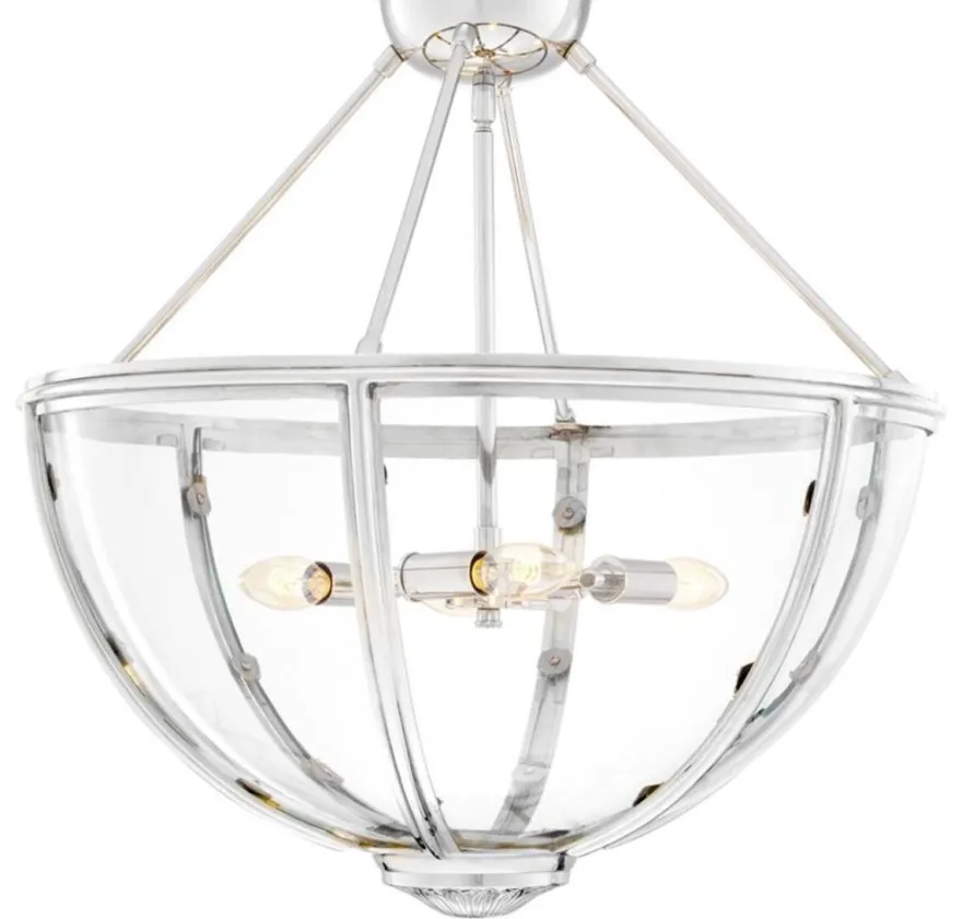 Casa Padrino Luxus Deckenleuchte Silber Ø 60 x H. 55 cm - Hotel & Restaurant Deckenlampe