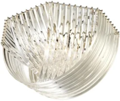 Casa Padrino Luxus Deckenleuchte Silber Ø 90 x H. 45 cm - Luxus Wohnzimmermöbel