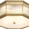 Casa Padrino Luxus Deckenleuchte Antik Messingfarben 40,5 x 40,5 x H. 18 cm - Luxus Kollektion